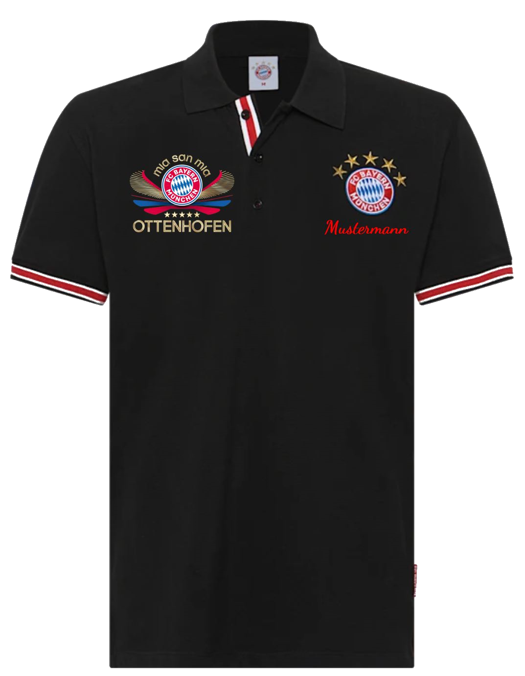 Polo Shirt schwarz Mustermann logo